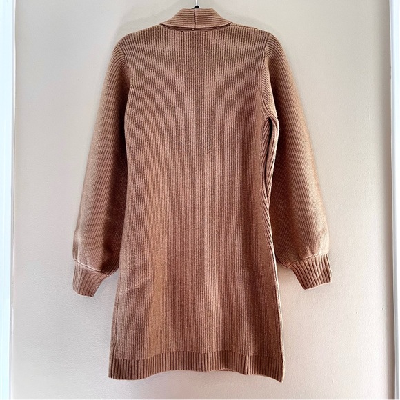 NWT Anthropologie Flat White Puff-Sleeved Sweater Tunic Dress - Picture 4 of 9